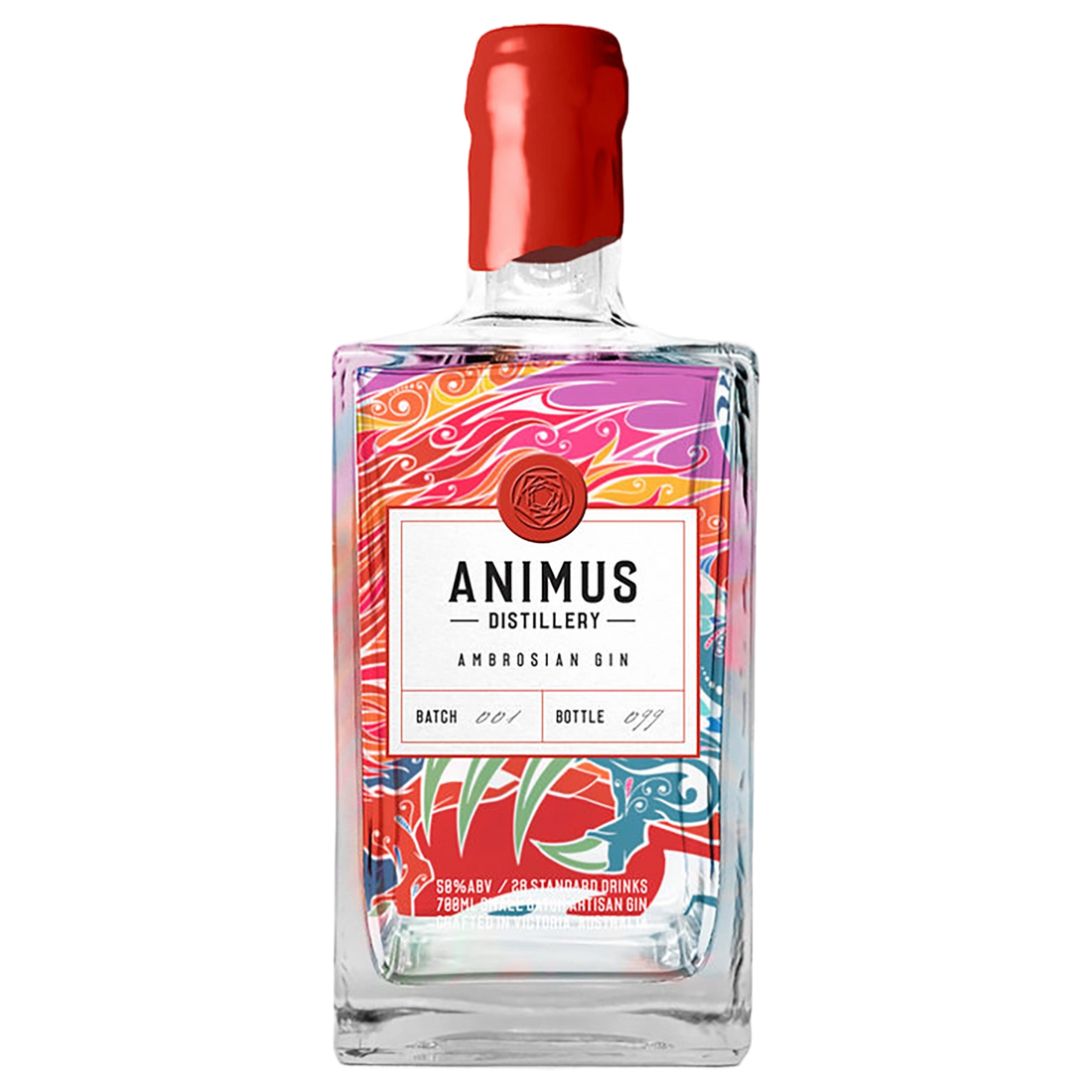A bottle of NV Animus Distillery Ambrosian Gin 100ml
