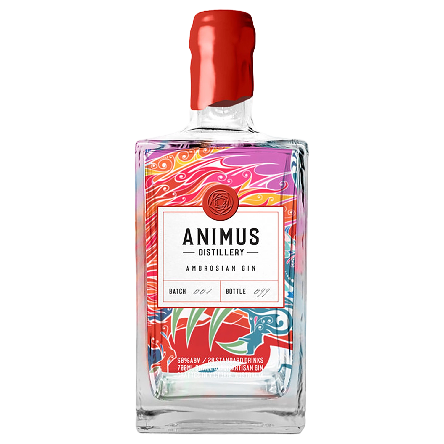 A bottle of NV Animus Distillery Ambrosian Gin 100ml