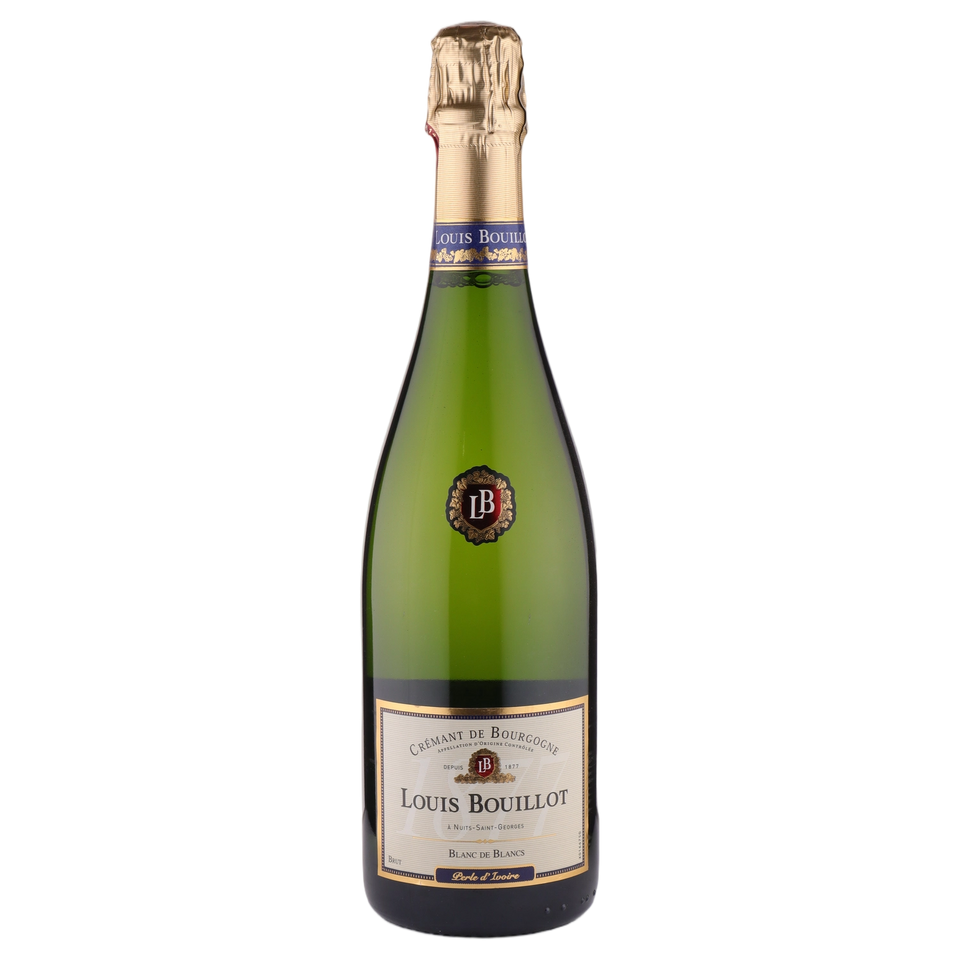 A bottle of NV Louis Bouillot Perle d'Ivoire Blanc de Blancs 750ml Sparkling Wine