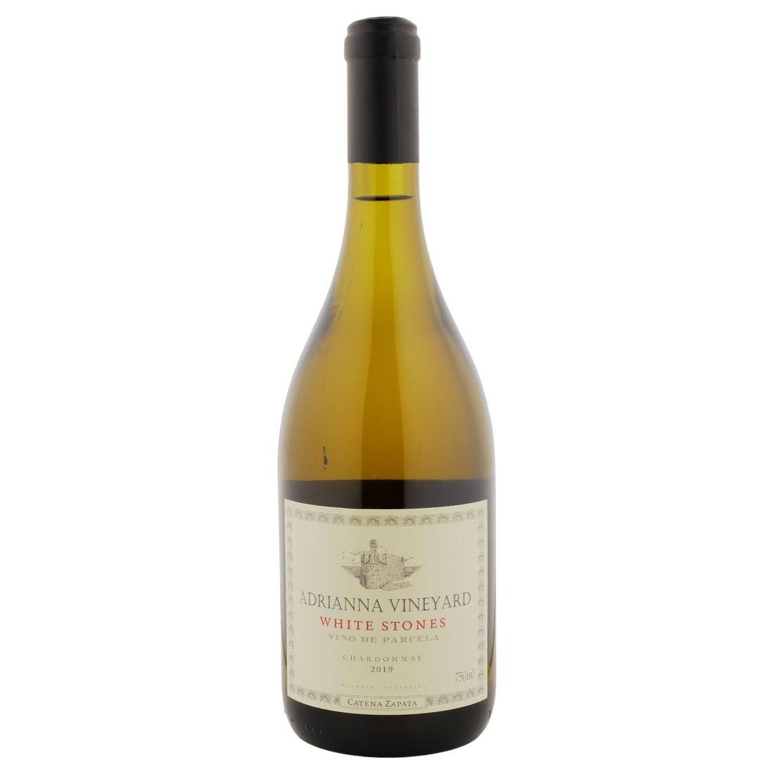 A bottle of Catena Zapata Adrianna Vineyard White Stones Chardonnay 2019 750ml White Wine