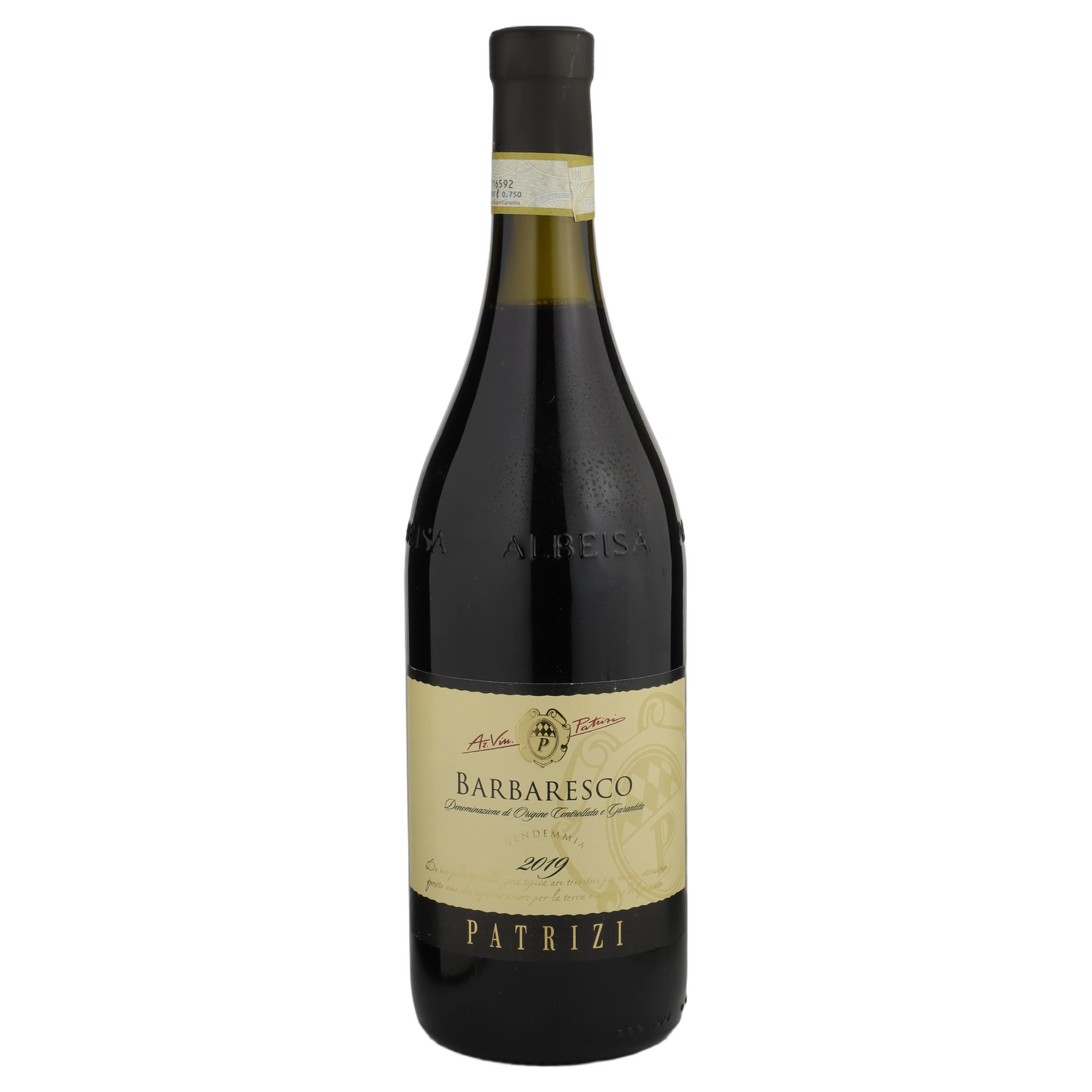 A bottle of Manfredi Patrizi Barbaresco DOCG 2019 750ml Red Wine