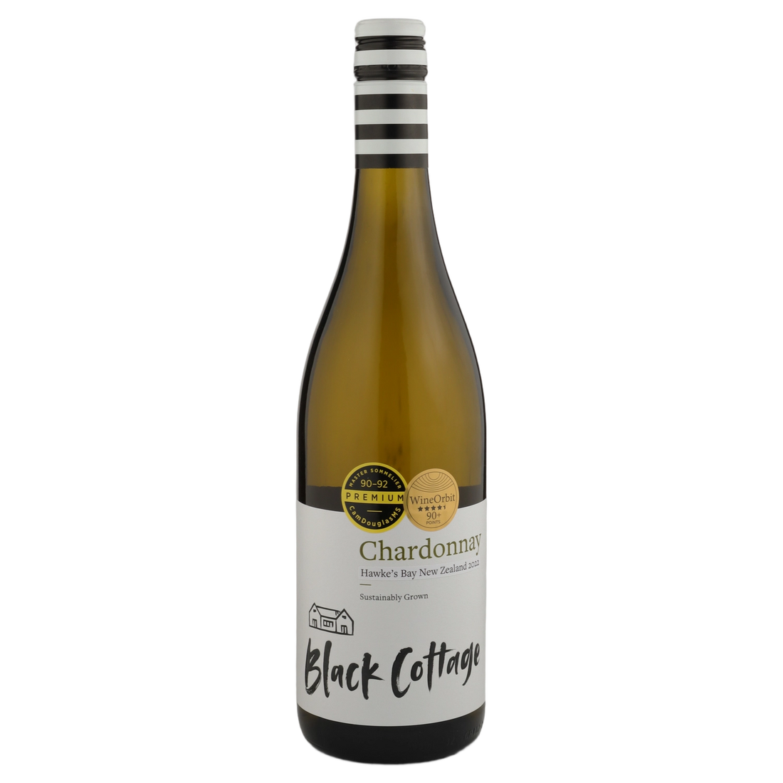 A bottle of 2022 Black Cottage Chardonnay 750ml White Wine