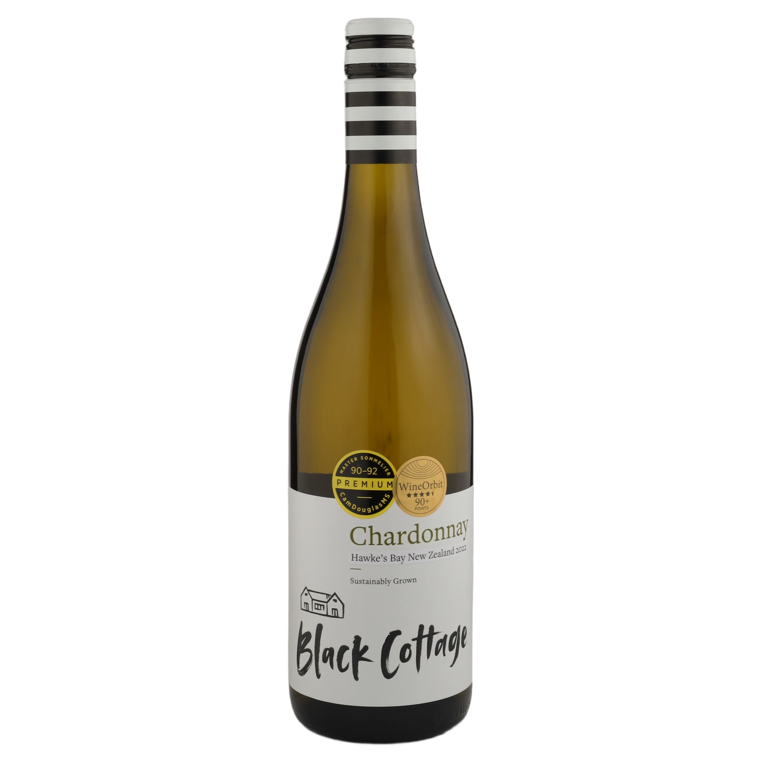 A bottle of 2022 Black Cottage Chardonnay 750ml White Wine
