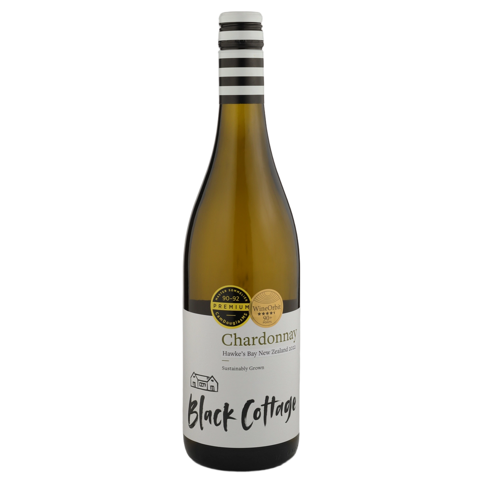 A bottle of 2022 Black Cottage Chardonnay 750ml White Wine