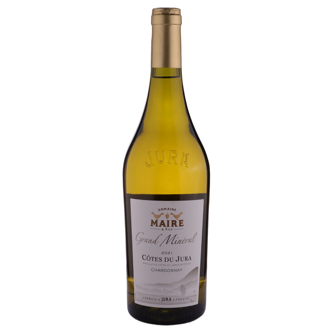 A bottle of 2021 Domaine Maire & Fils Grand Minéral Côtes du Jura Chardonnay 750ml White Wine
