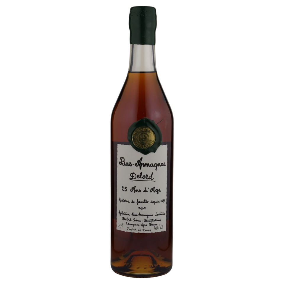 A bottle of Delord 25 Year Bas Armagnac 40% 700ml