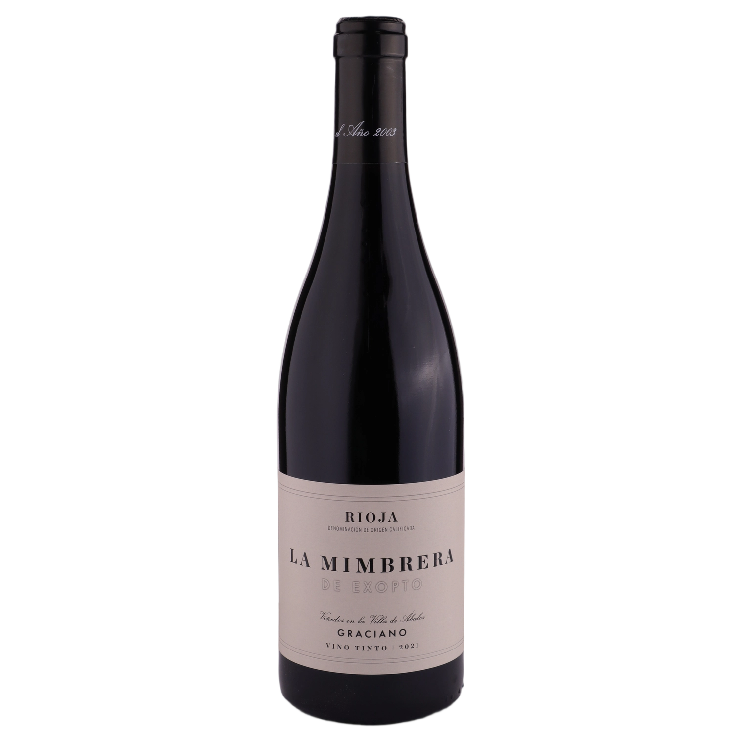 A bottle of 2021 Bodegas Exopto La Mimbrera Graciano 750ml Red Wine