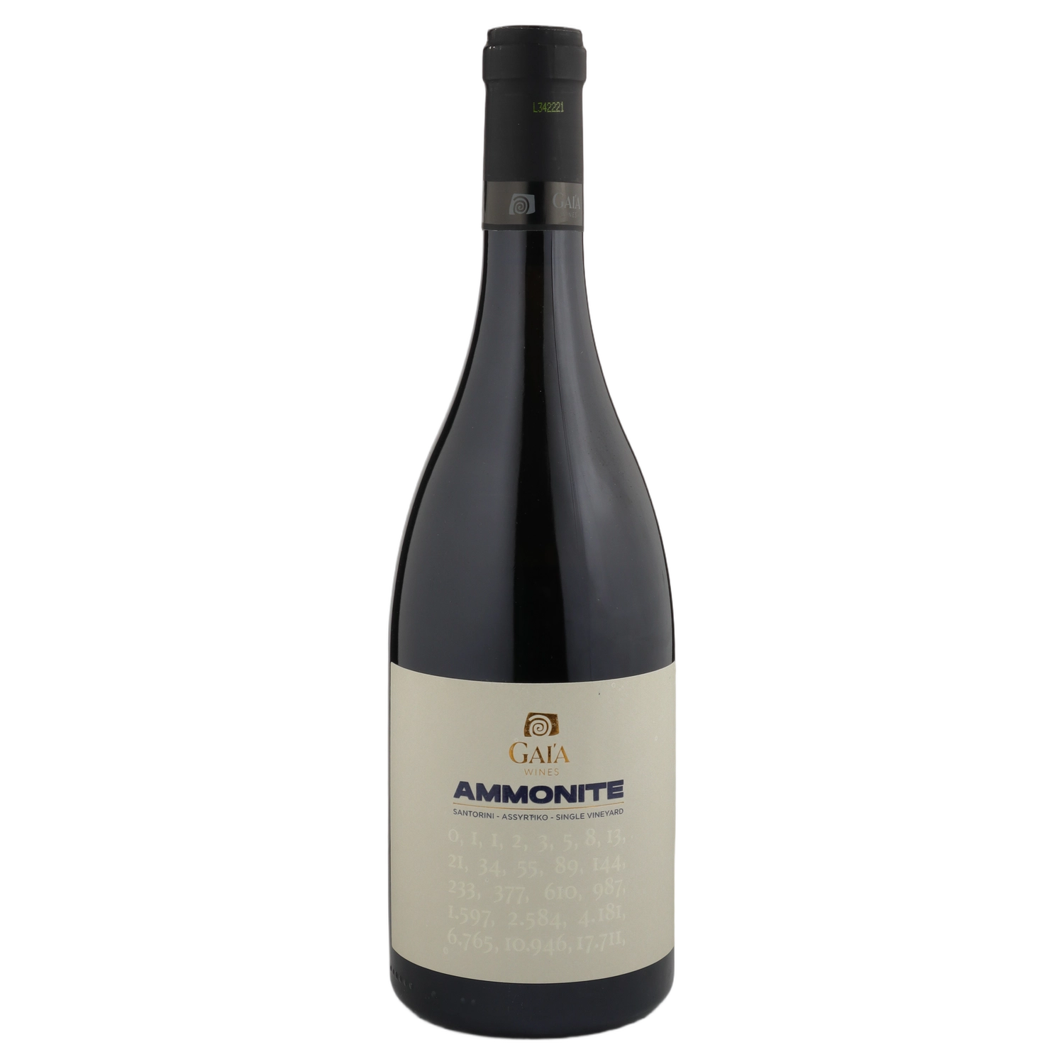 A bottle of 2021 Gaia Ammonite Assyrtiko 750ml White Wine