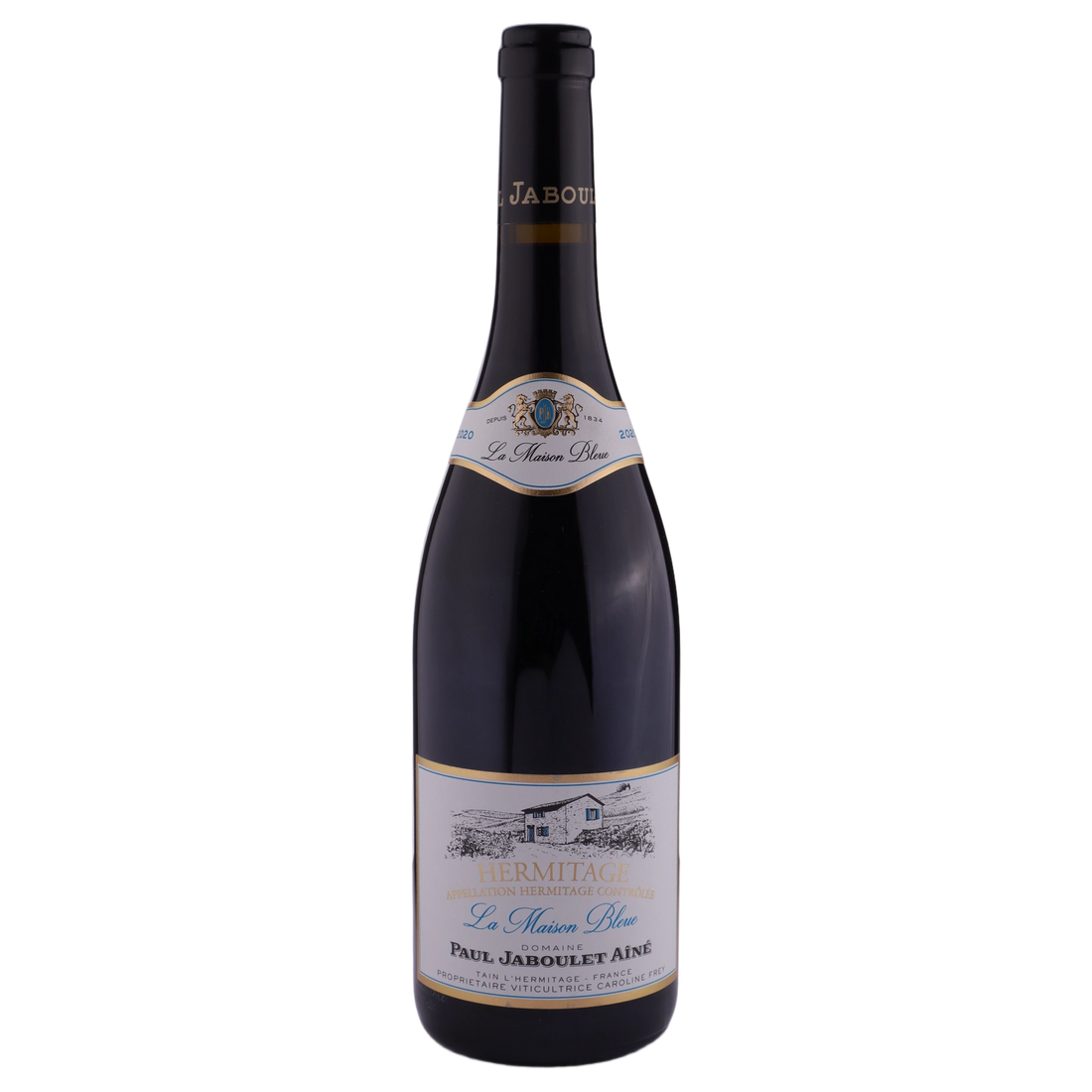 A bottle of 2020 Paul Jaboulet Hermitage Maison Bleue 750ml Red Wine