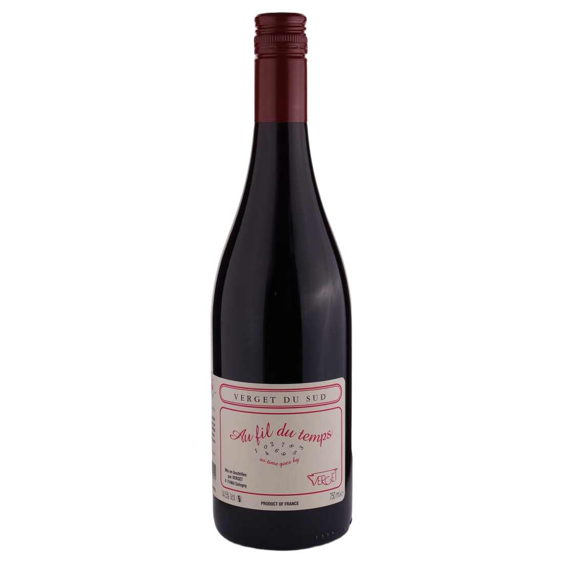 A bottle of Verget Au Fil du Temps VDF Rouge NV 750ml Red Wine