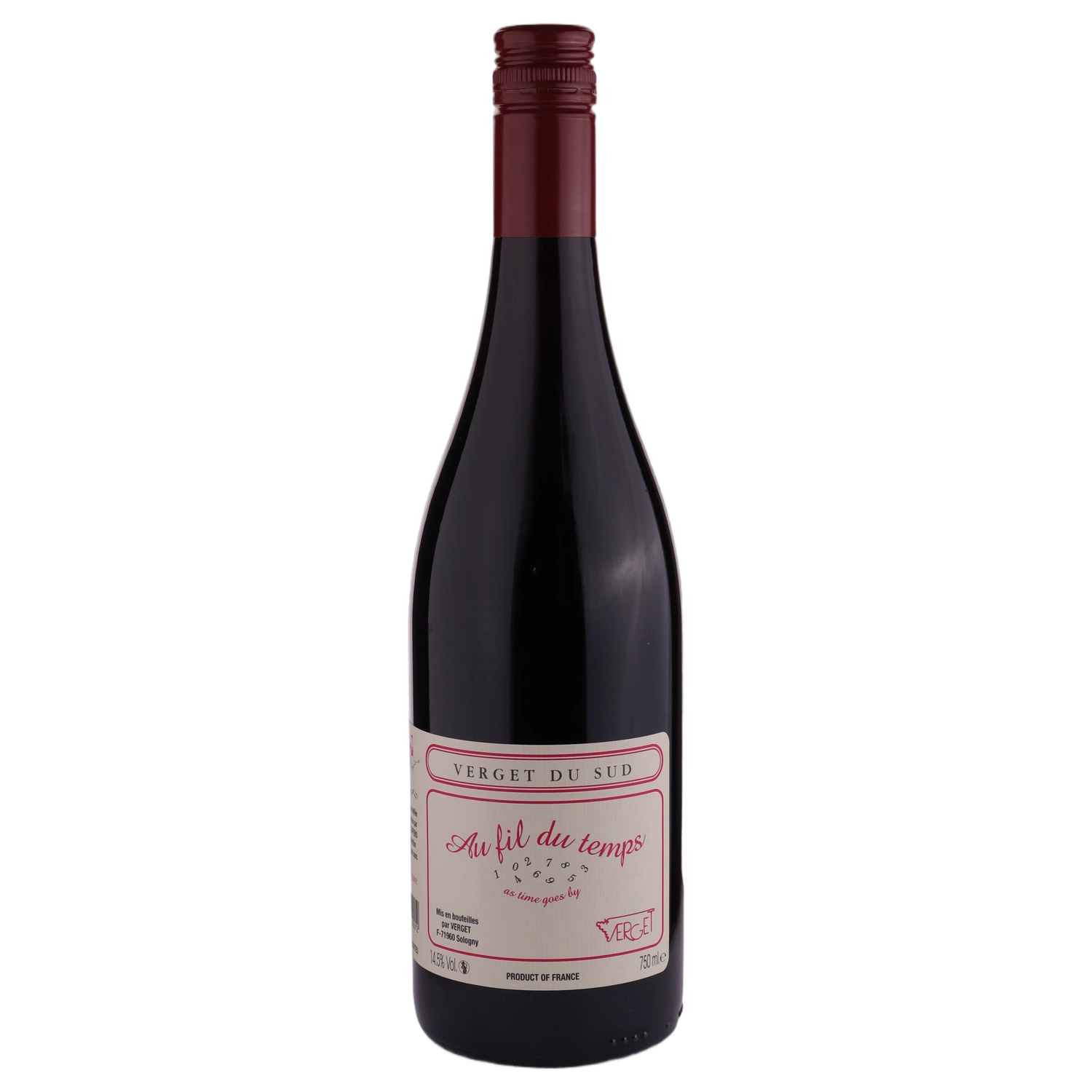 A bottle of Verget Au Fil du Temps VDF Rouge NV 750ml Red Wine
