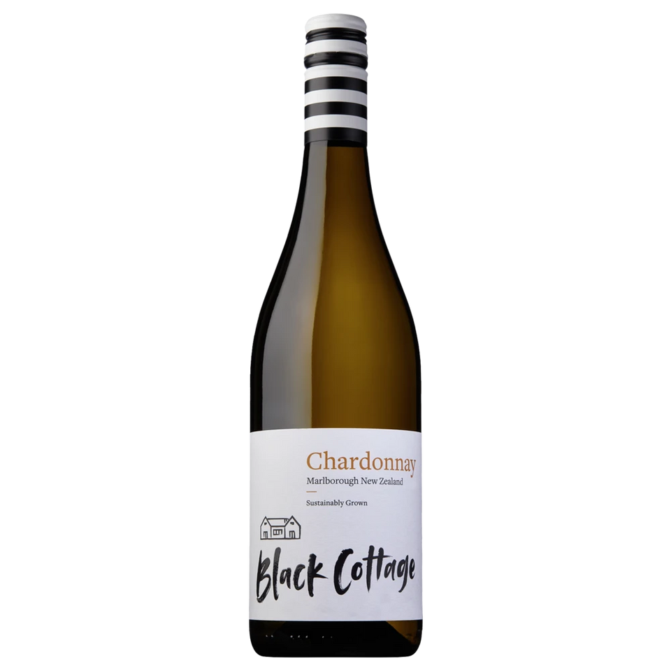 A bottle of 2023 Black Cottage Chardonnay 750ml White Wine