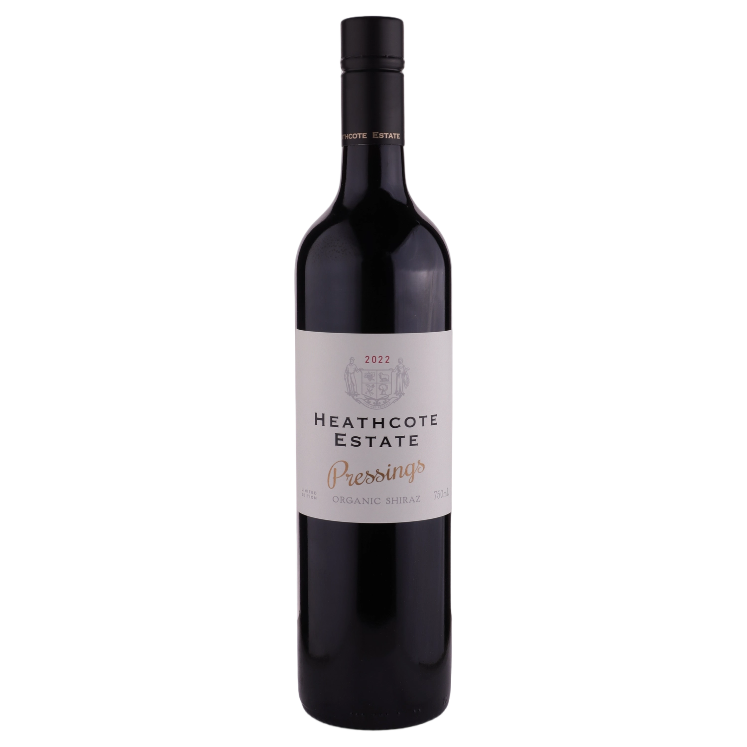 A bottle of 2022 Heathcote Shiraz Pressings 750ml Red Wine
