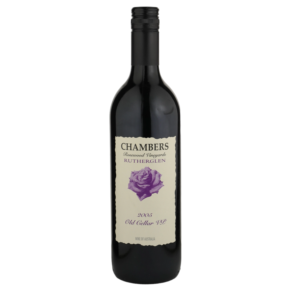 A bottle of 2005 Chambers Old Cellars Vintage Port 750ml Fortified Wine