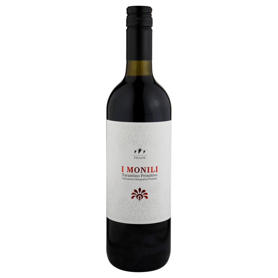 A bottle of 2021 I Monili Tarantino Primitivo IGT 750ml Rose Wine