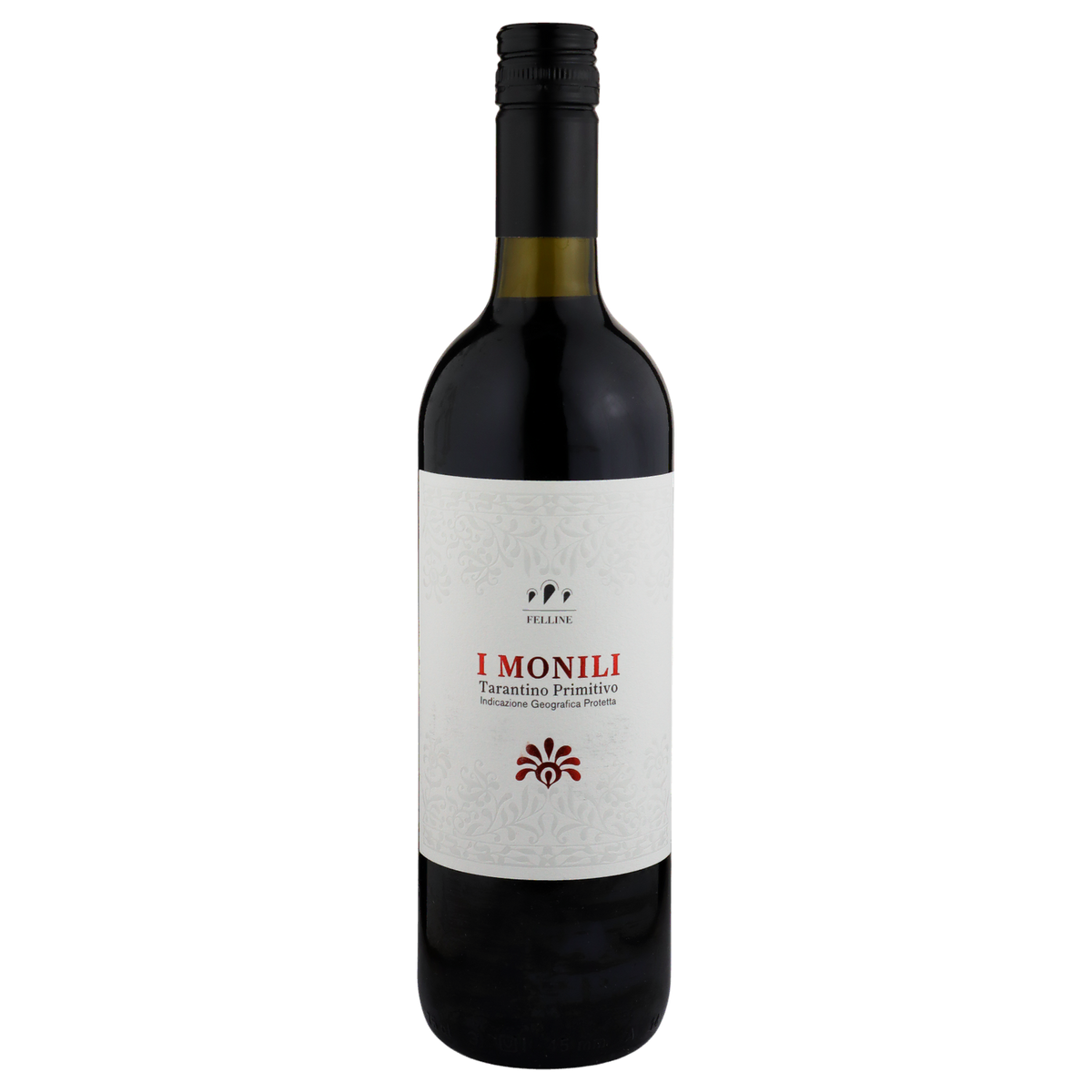 A bottle of 2021 I Monili Tarantino Primitivo IGT 750ml Rose Wine