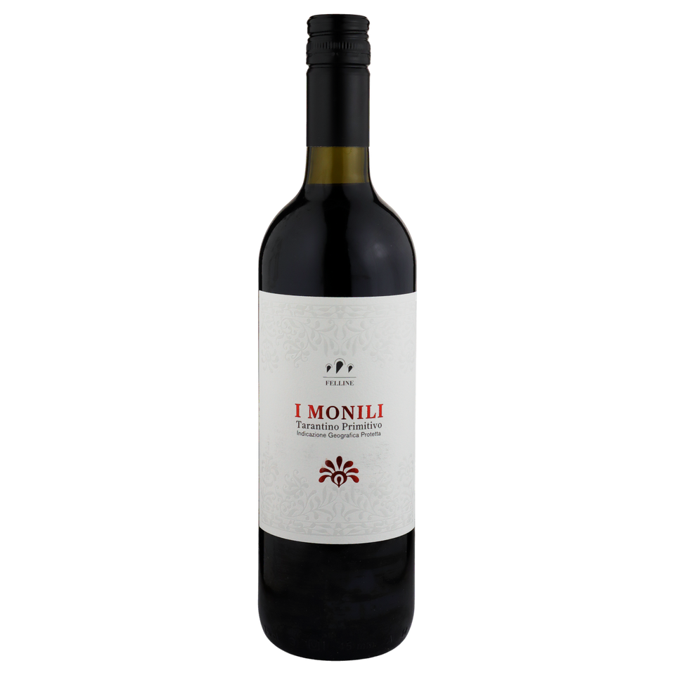 A bottle of 2021 I Monili Tarantino Primitivo IGT 750ml Rose Wine