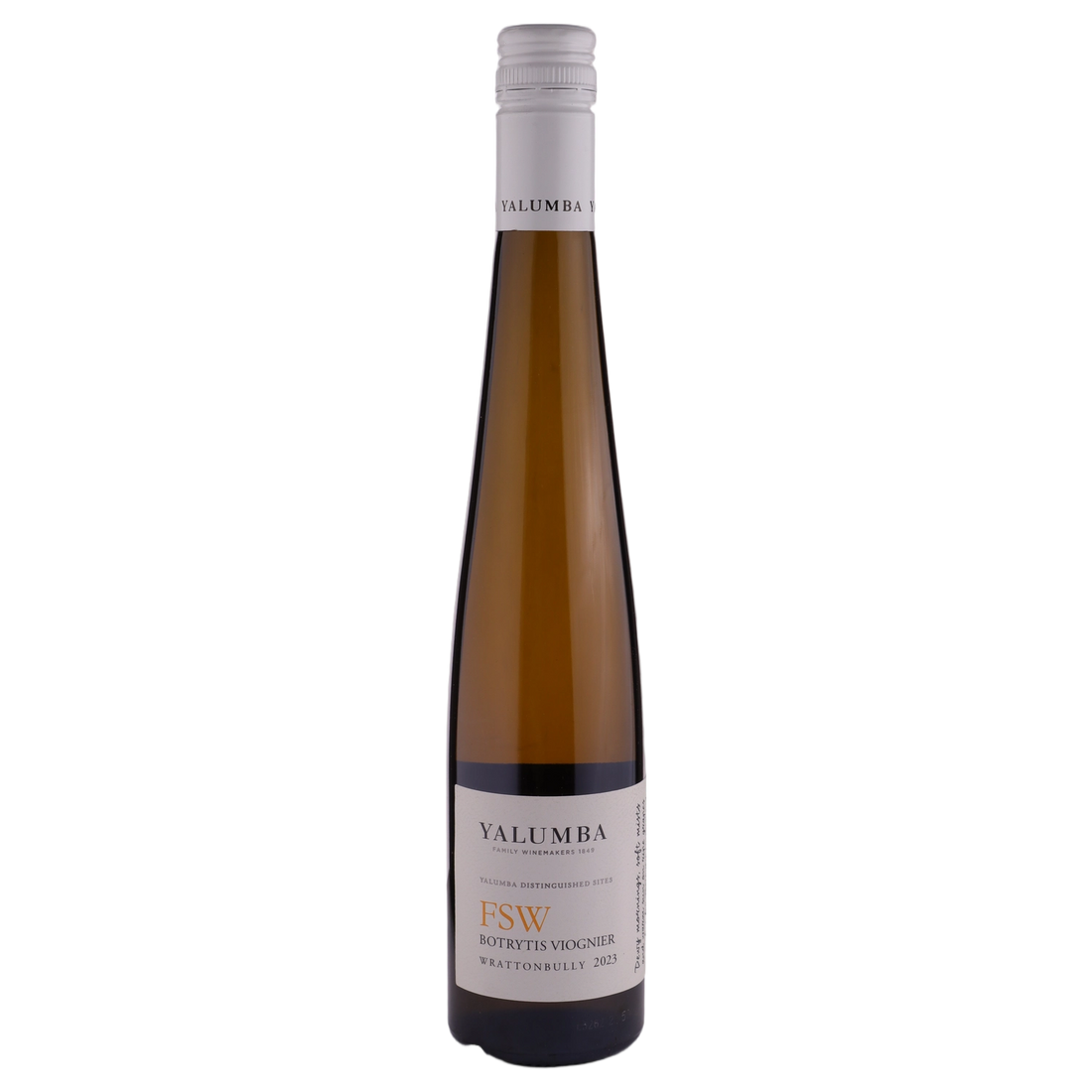 A bottle of 2023 Yalumba FSW Botrytis Viognier 375ml White Wine