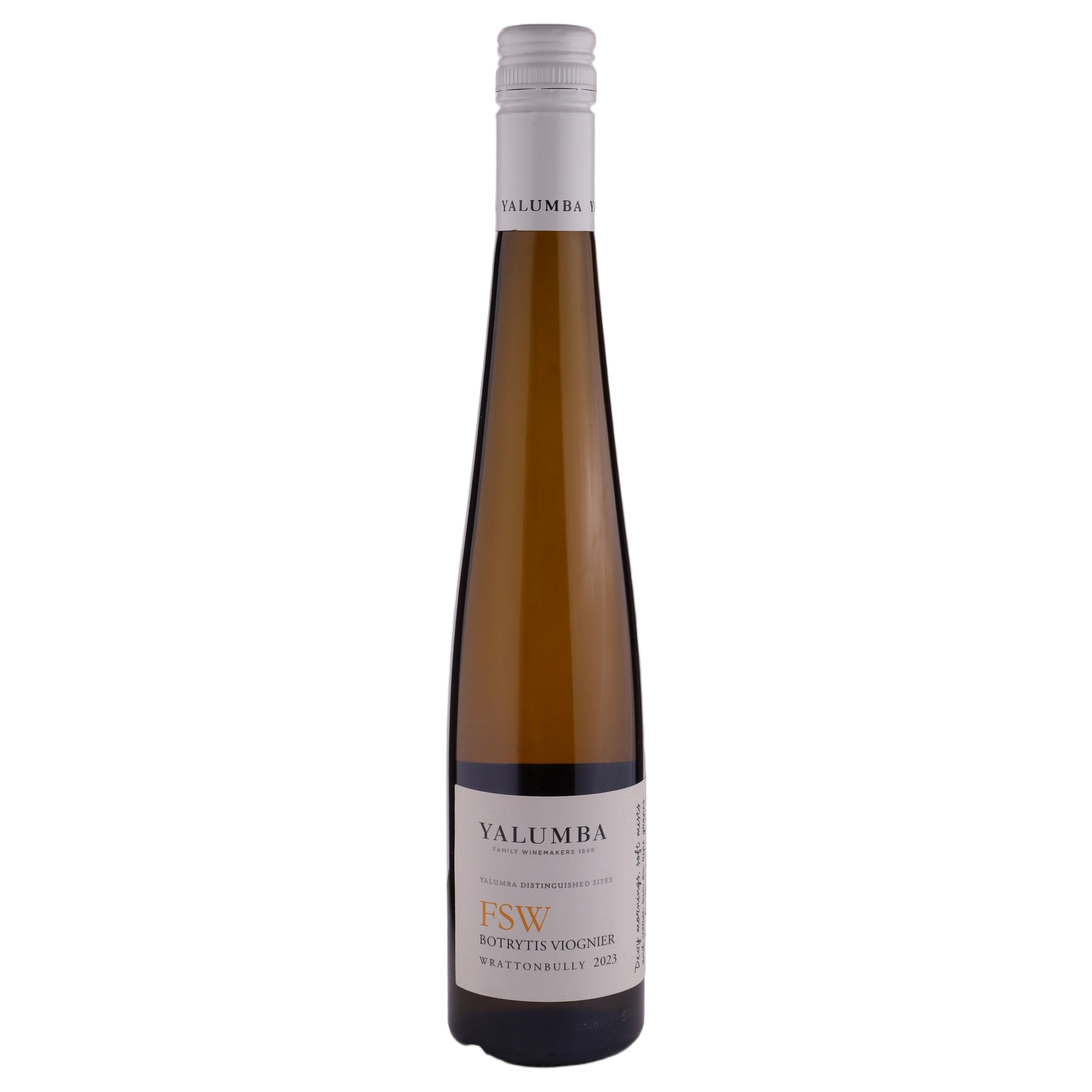 A bottle of 2023 Yalumba FSW Botrytis Viognier 375ml White Wine