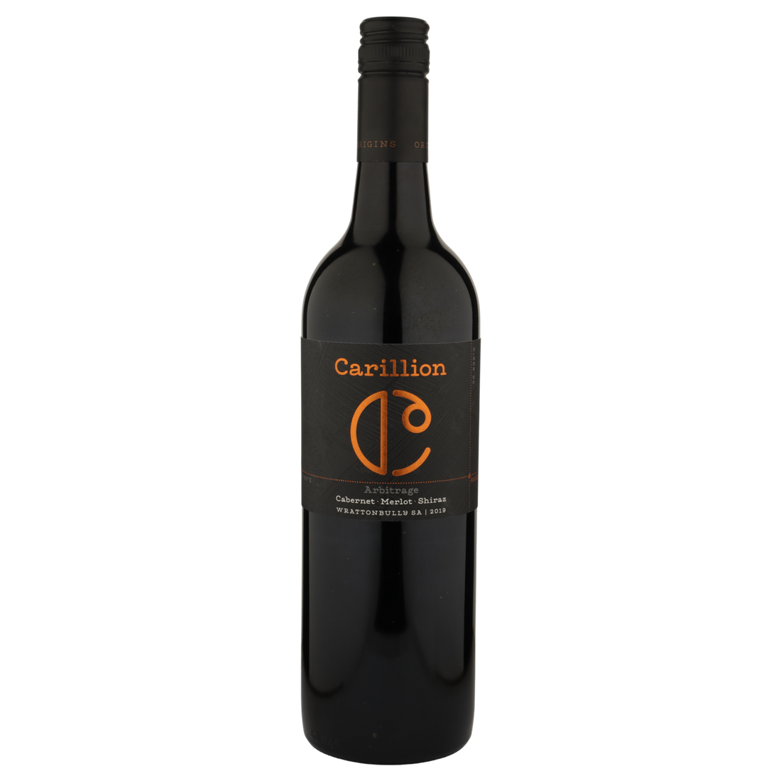 A bottle of Carillion Arbitrage Cabernet Sauvignon Merlot Shiraz 2019 750ml Red Wine