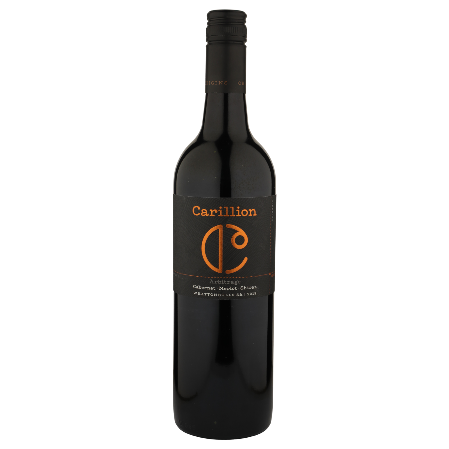 A bottle of Carillion Arbitrage Cabernet Sauvignon Merlot Shiraz 2019 750ml Red Wine