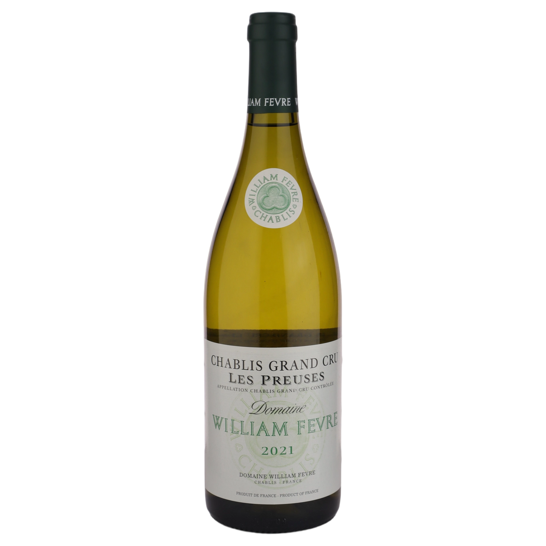 A bottle of 2021 Domaine William Fèvre Les Preuses Chablis Grand Cru 750ml White Wine
