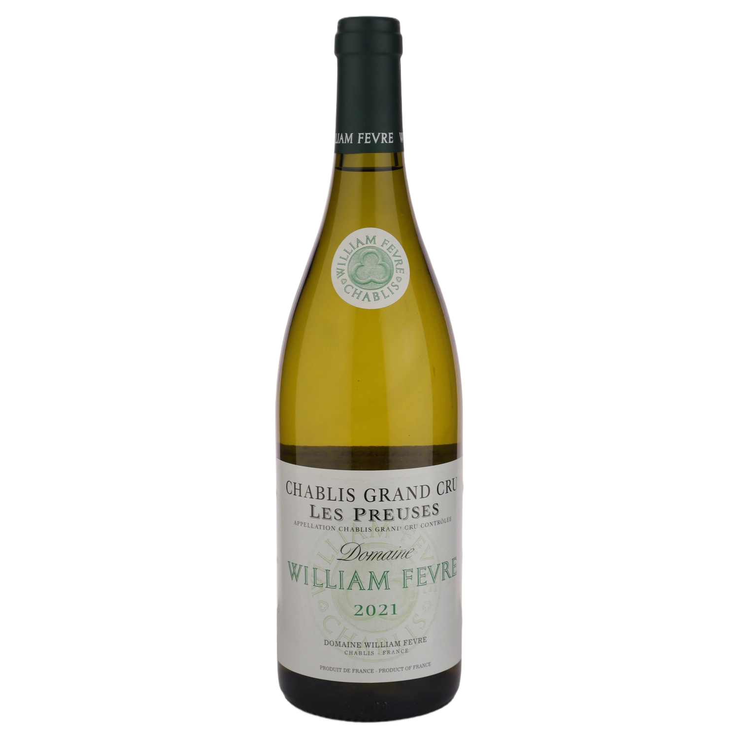 A bottle of 2021 Domaine William Fèvre Les Preuses Chablis Grand Cru 750ml White Wine