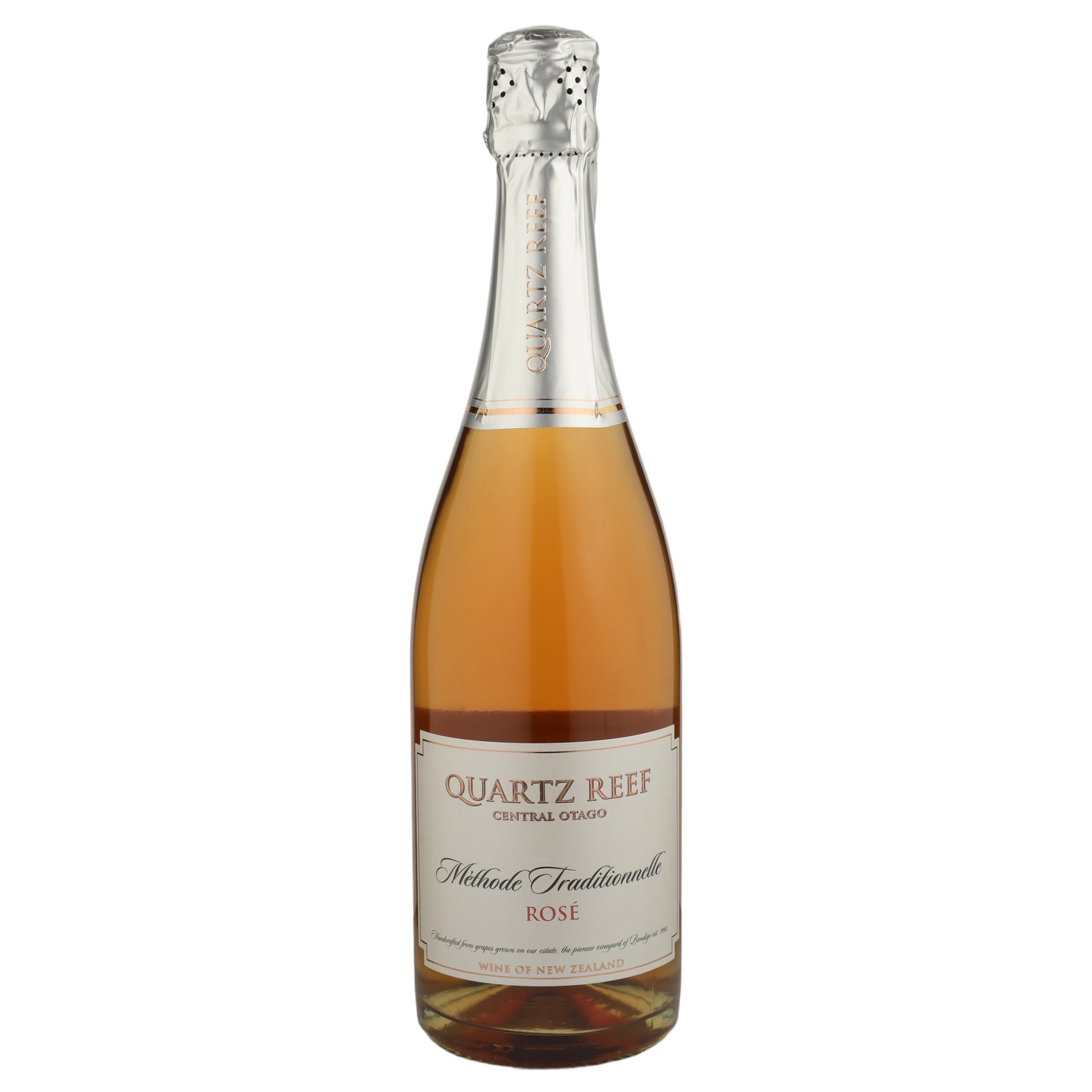 A bottle of NV Quartz Reef Rose Methode Traditionnelle 750ml Sparkling Wine