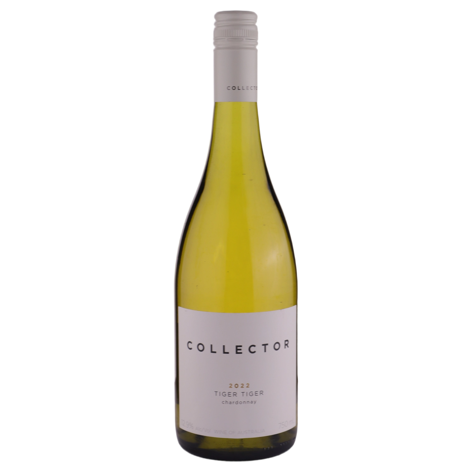 A bottle of 2022 Collector Tiger Tiger Chardonnay 750ml White Wine