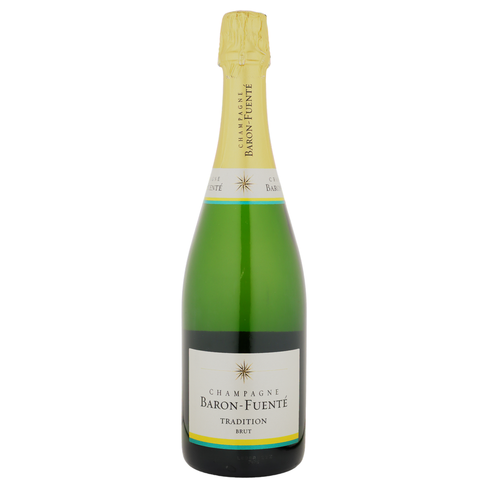A bottle of NV Champagne Baron Fuente Brut Tradition 750ml Sparkling Wine