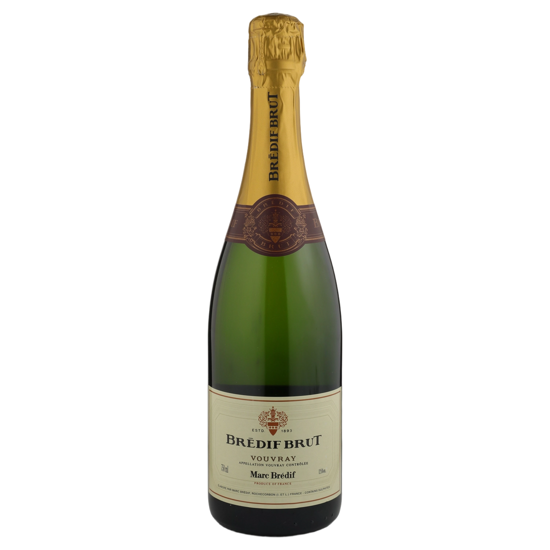 A bottle of NV Marc Bredif Brut Vouvray Methode Traditionnelle 750ml Sparkling Wine