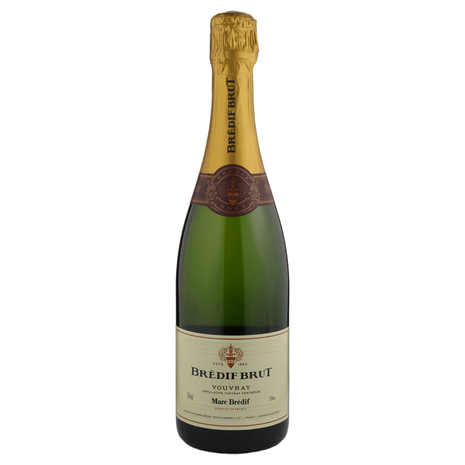 A bottle of NV Marc Bredif Brut Vouvray Methode Traditionnelle 750ml Sparkling Wine
