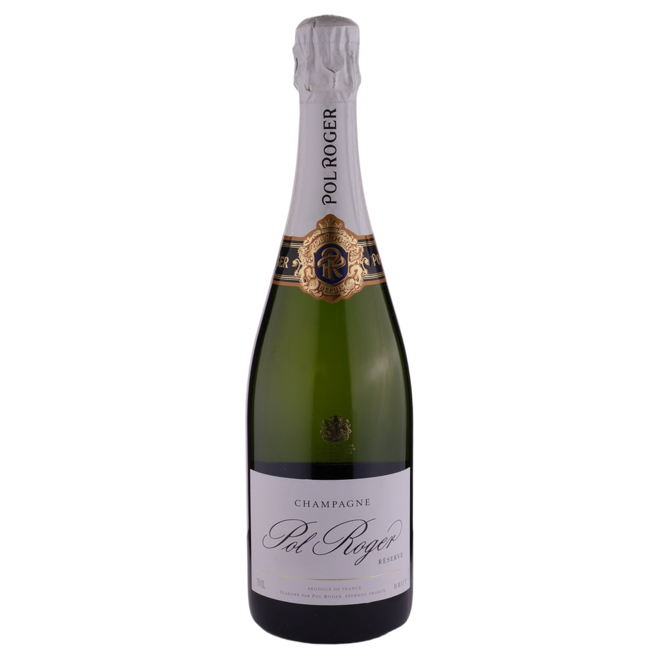 A bottle of NV Pol Roger Brut Reserve Non Vintage 750ml Sparkling Wine