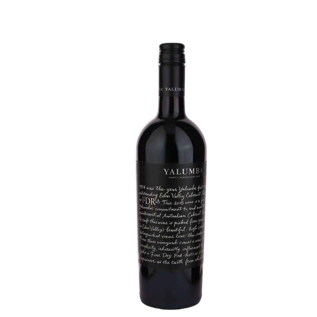 A bottle of Yalumba FDR1A Cabernet Sauvignon Shiraz 2018 750ml Red Wine