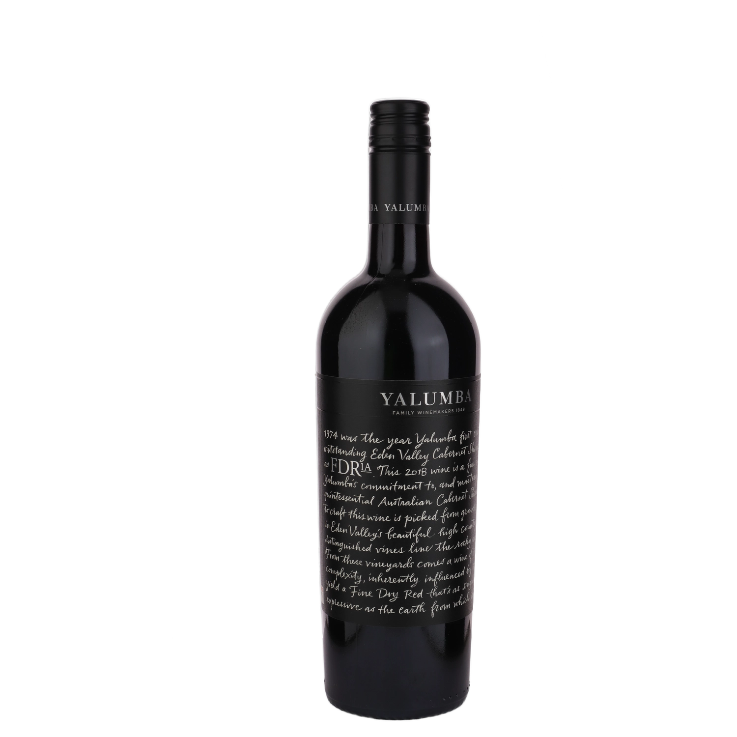 A bottle of Yalumba FDR1A Cabernet Sauvignon Shiraz 2018 750ml Red Wine