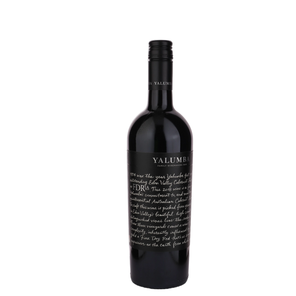 A bottle of Yalumba FDR1A Cabernet Sauvignon Shiraz 2018 750ml Red Wine