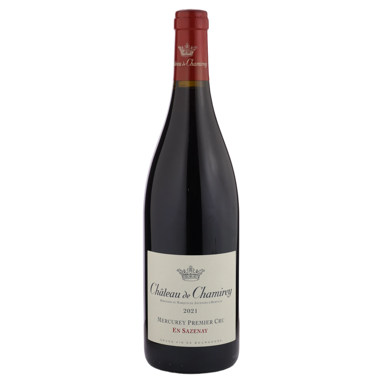 A bottle of 2021 Château de Chamirey Mercurey 1er Cru en Sazenay Rouge 750ml Red Wine