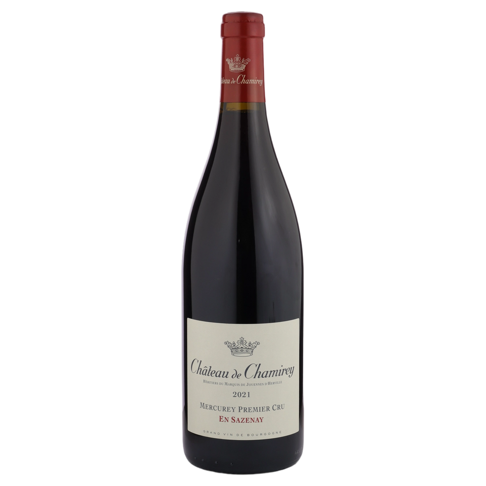 A bottle of 2021 Château de Chamirey Mercurey 1er Cru en Sazenay Rouge 750ml Red Wine