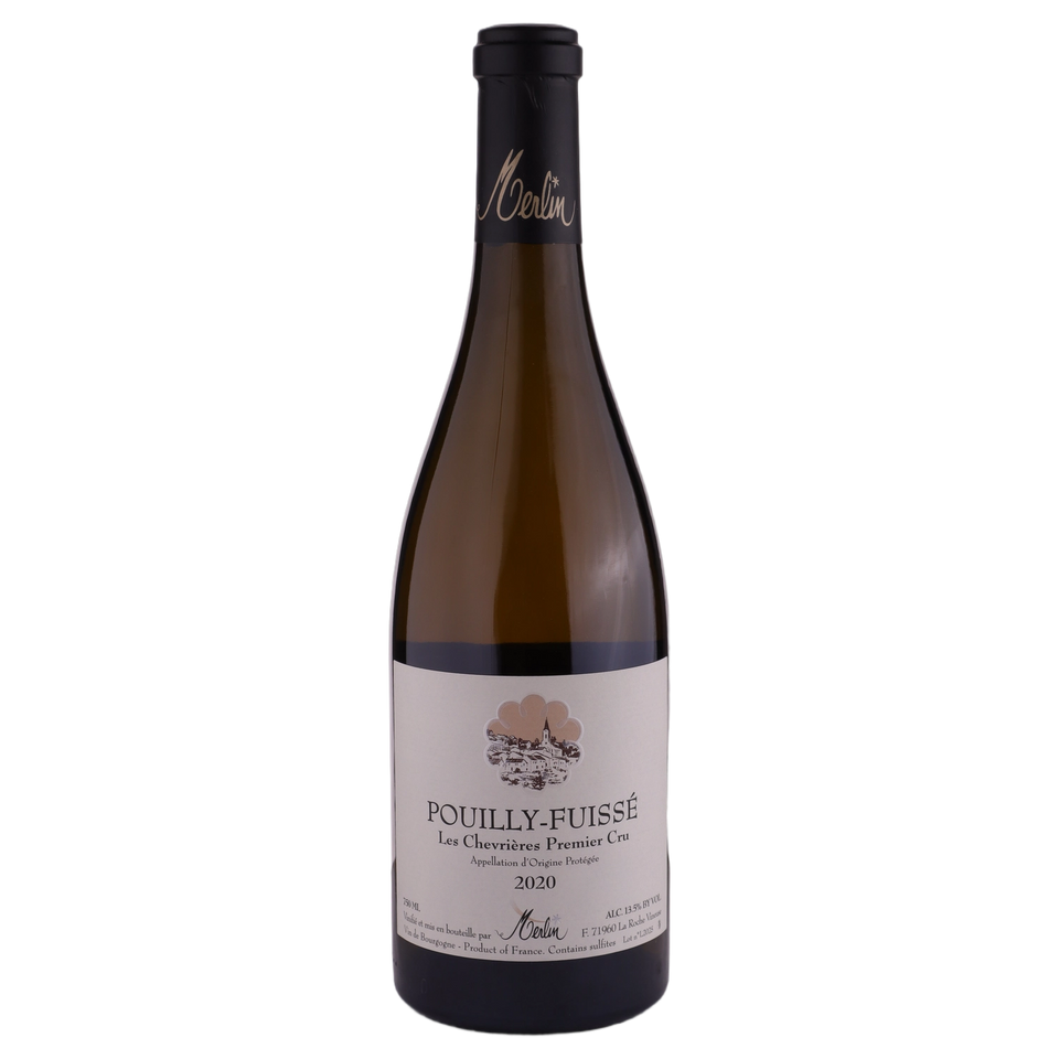 A bottle of 2020 Olivier Merlin Pouilly Fuissé Les Chevrières 750ml White Wine