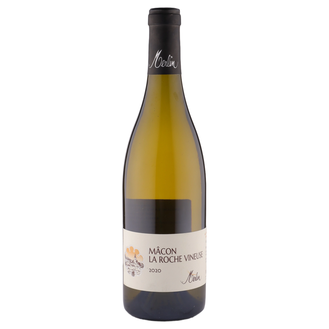 A bottle of 2020 Olivier Merlin Mâcon La Roche Vineuse Vieilles Vignes 750ml White Wine