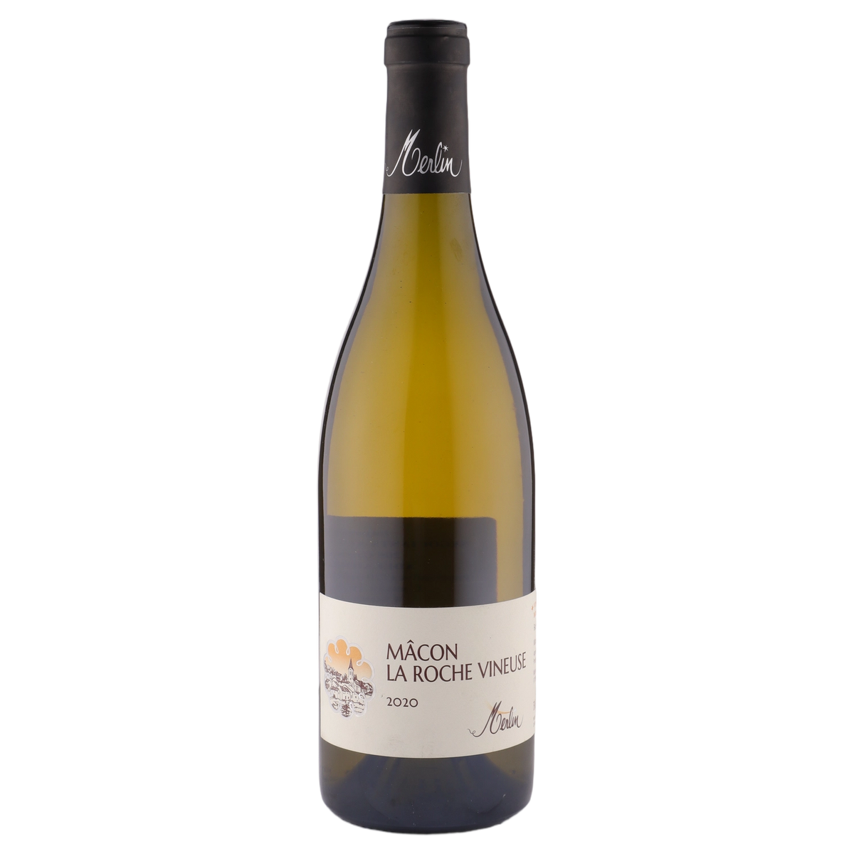 A bottle of 2020 Olivier Merlin Mâcon La Roche Vineuse Vieilles Vignes 750ml White Wine