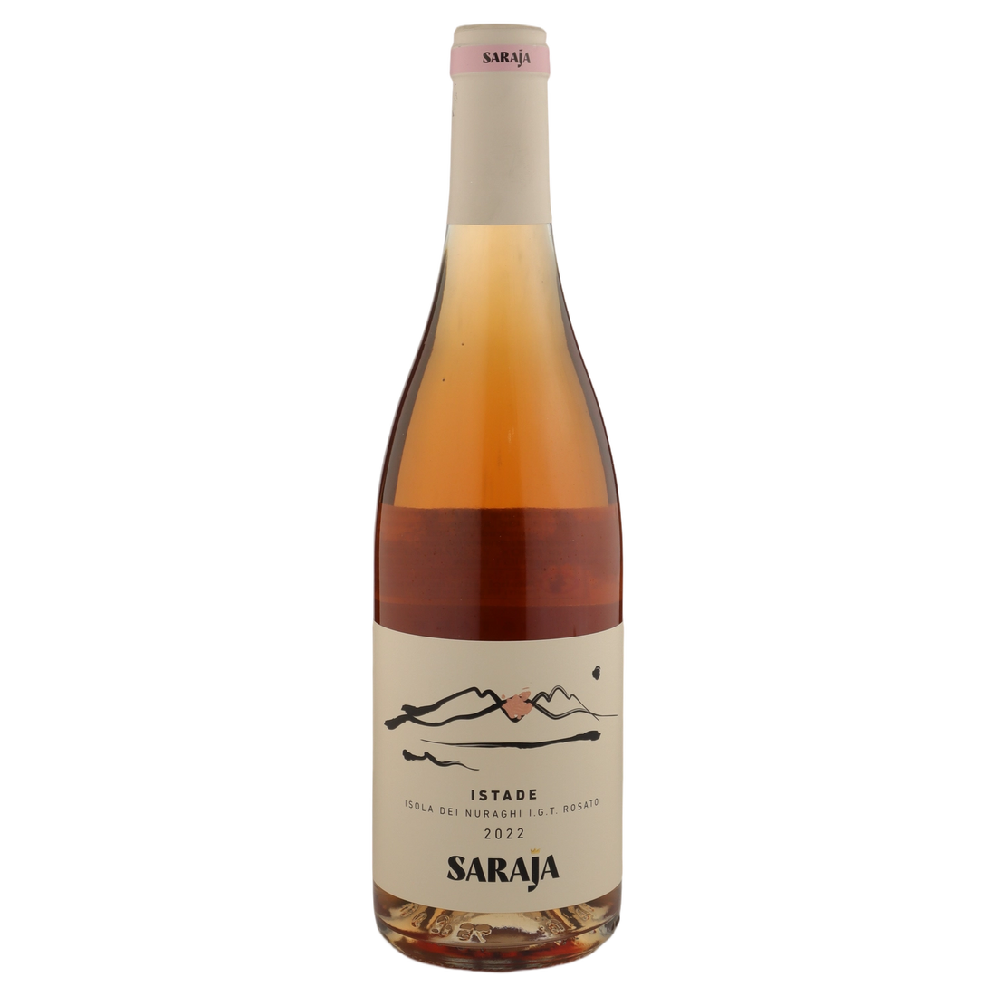 A bottle of 2022 sa Raja Rosato Isola de Nuraghi Istade IGT 750ml Rose Wine