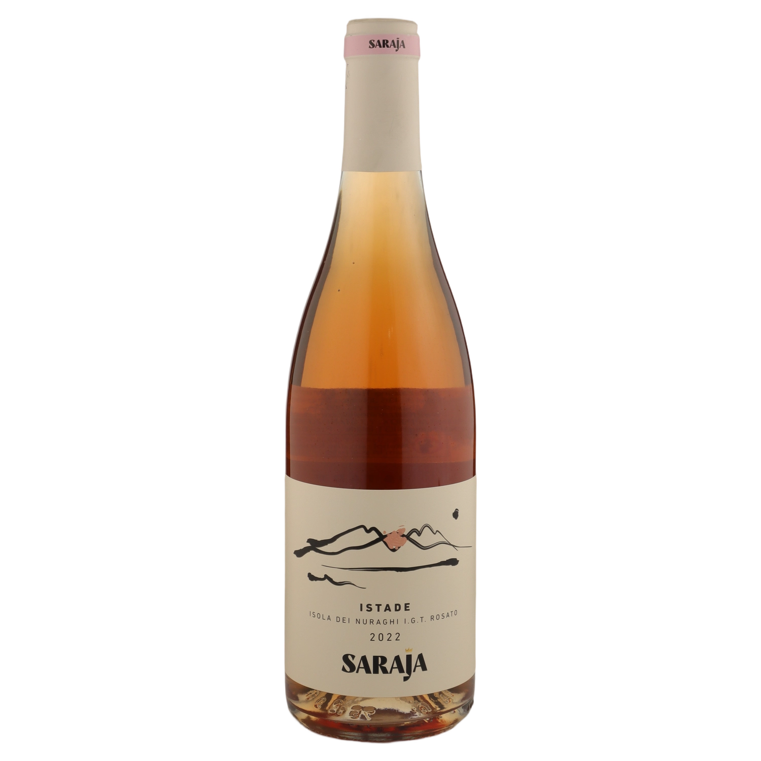 A bottle of 2022 sa Raja Rosato Isola de Nuraghi Istade IGT 750ml Rose Wine