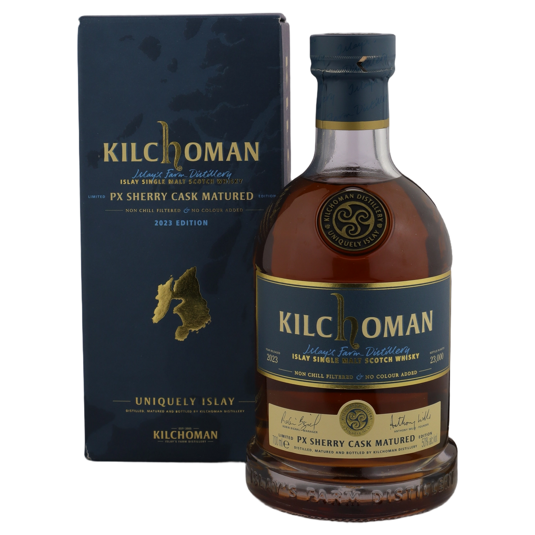 A bottle of Kilchoman Limited Edition PX Sherry Cask 50% 700ml