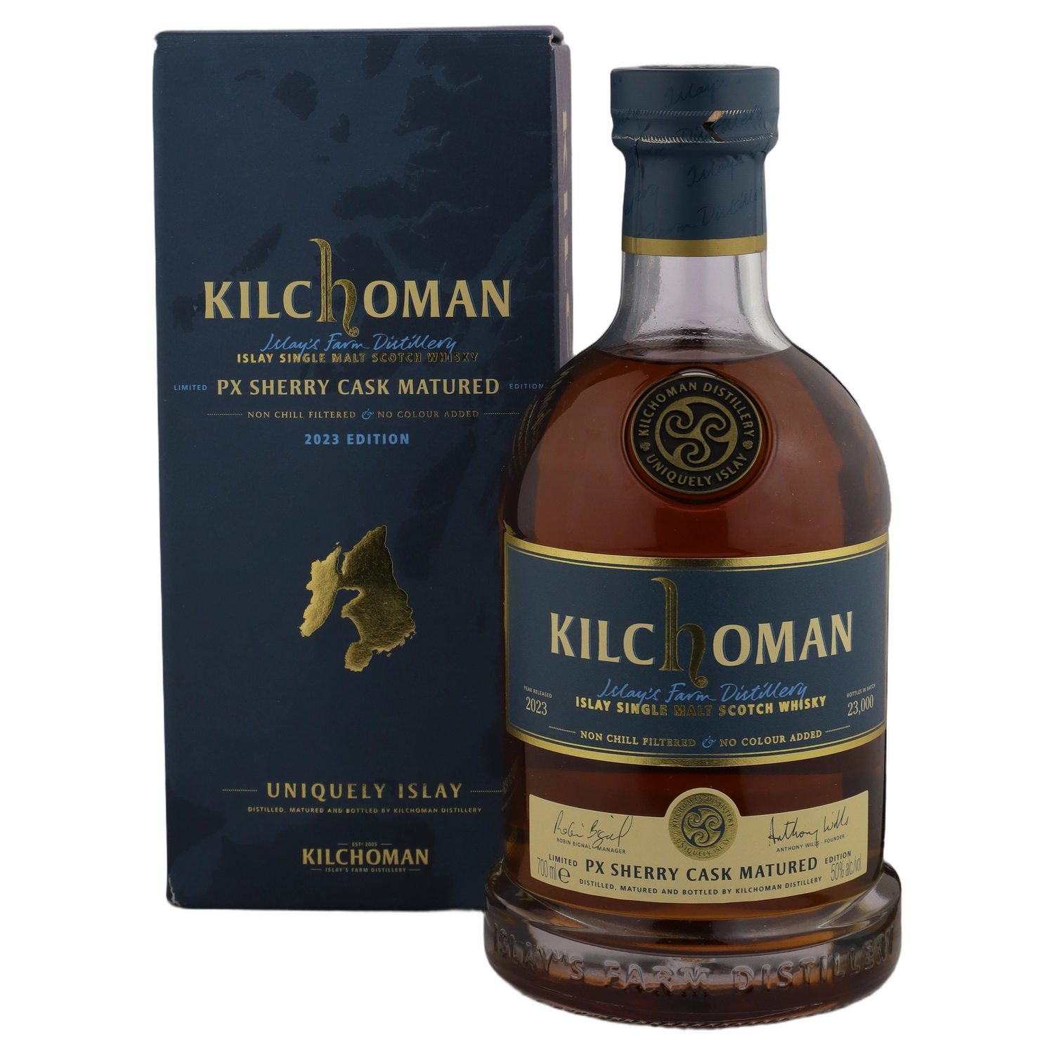 A bottle of Kilchoman Limited Edition PX Sherry Cask 50% 700ml