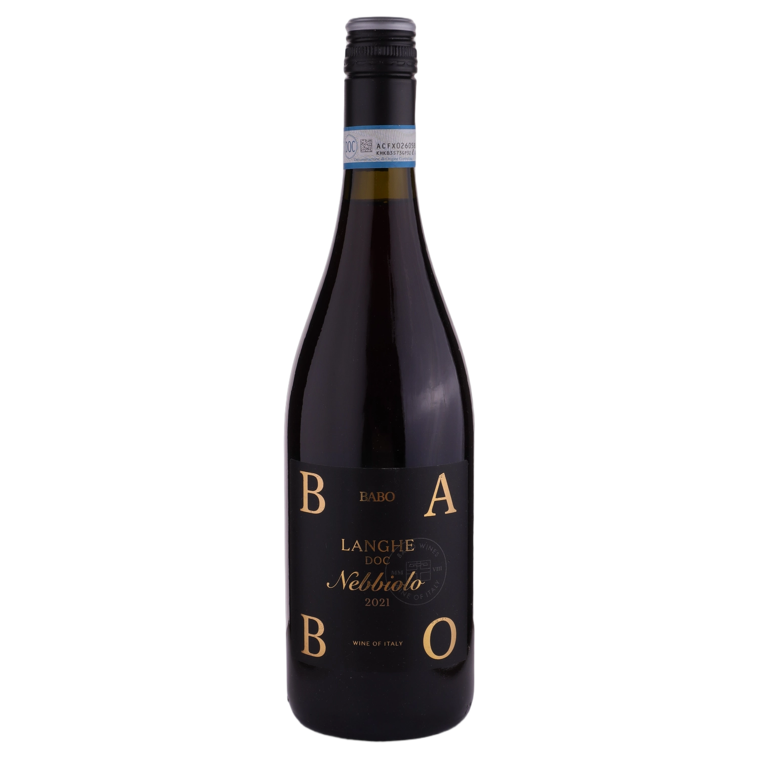 A bottle of 2021 Babo Nebbiolo Langhe 750ml Red Wine