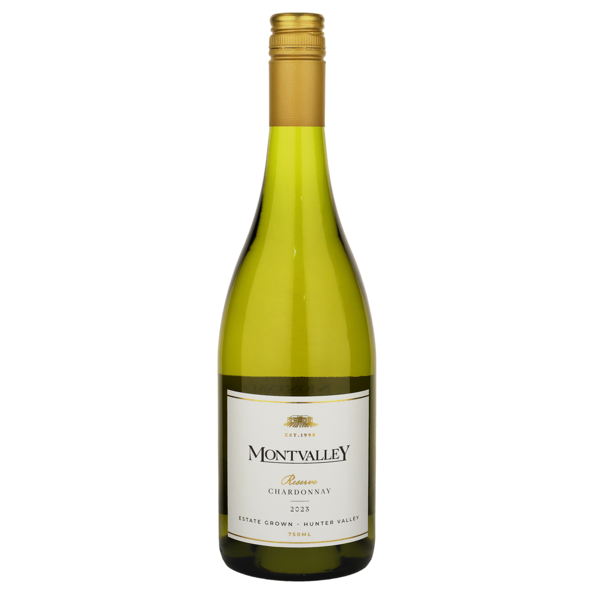 A bottle of Montvalley HV Single Vineyard Chardonnay 2023 750ml White Wine