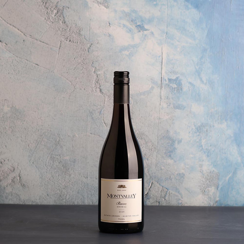 A bottle of Montvalley HV Single Vineyard Shiraz 2023 750ml Red Wine