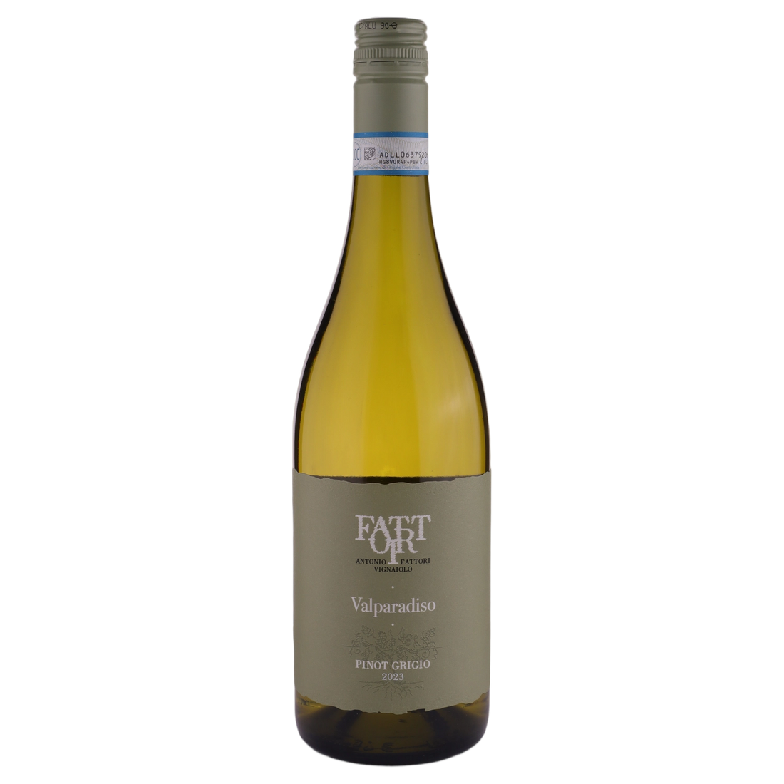A bottle of 2023 Fattori ' Valparadiso' Pinot Grigio 750ml White Wine