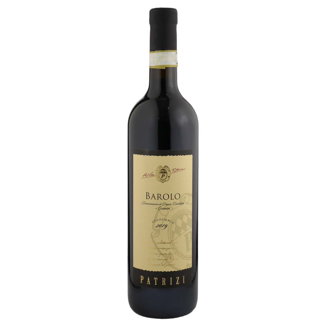 A bottle of 2019 Patrizi Barolo DOCG 750ml Red Wine